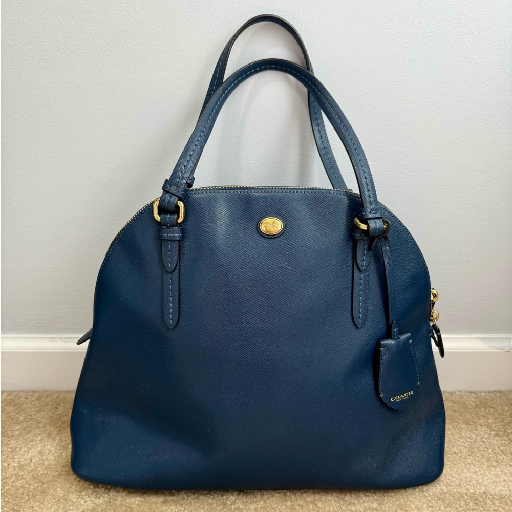 Coach Peyton Leather Large Domed Satchel